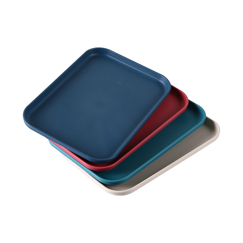 Plastic Rectangular Food Plastic Service Tray Hotel Restaurant Plastic Rpet Serving Tray Fast Food Trays