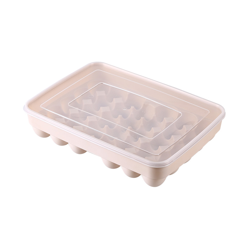 Refrigerator Storage Multi-Grid Egg Box Can Be Stacked With Cover To Food Preservation Box