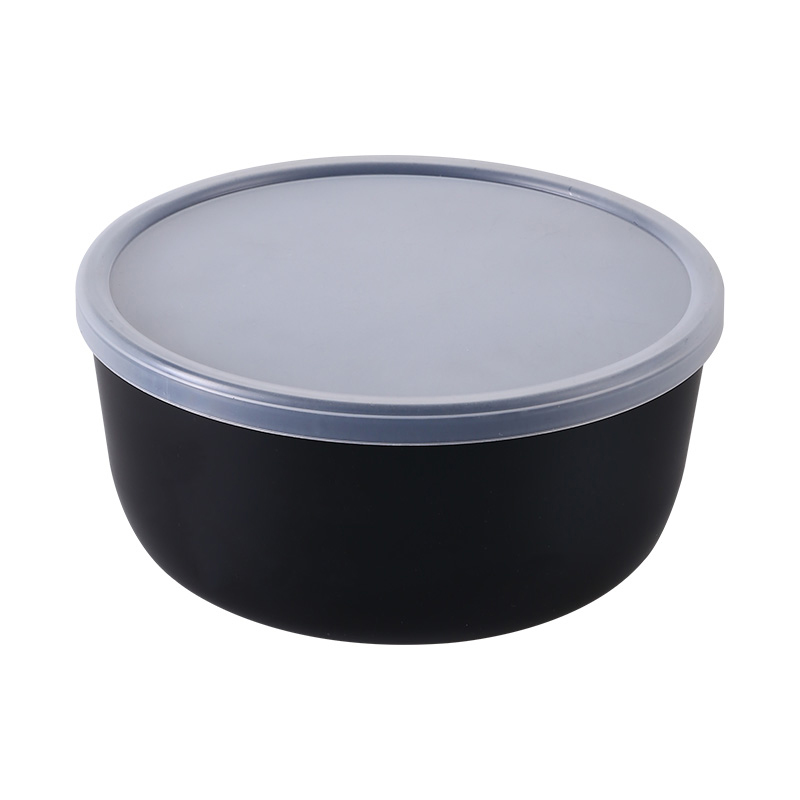 Round Black Plastic Container